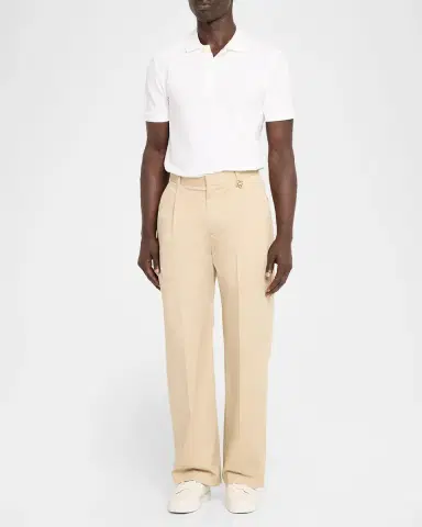 Casablanca Men's Poplin Pleated Straight-Leg Trousers | Thumbnail 2