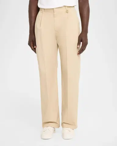 Casablanca Men's Poplin Pleated Straight-Leg Trousers | Thumbnail 4