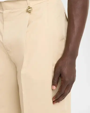 Casablanca Men's Poplin Pleated Straight-Leg Trousers | Thumbnail 5