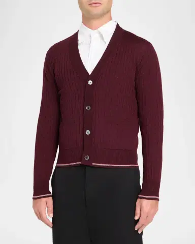 Thom Browne RWB Striped Merino Wool Cardigan | Thumbnail 4
