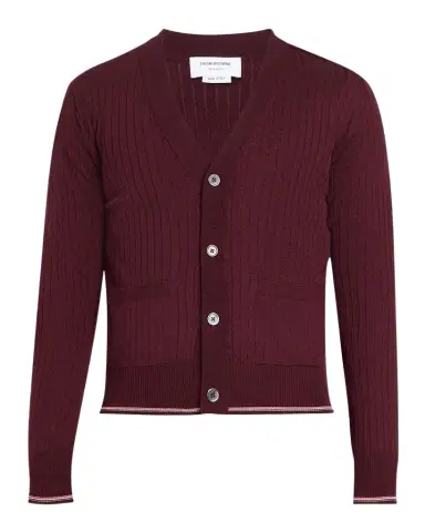 Thom Browne RWB Striped Merino Wool Cardigan | Thumbnail 1