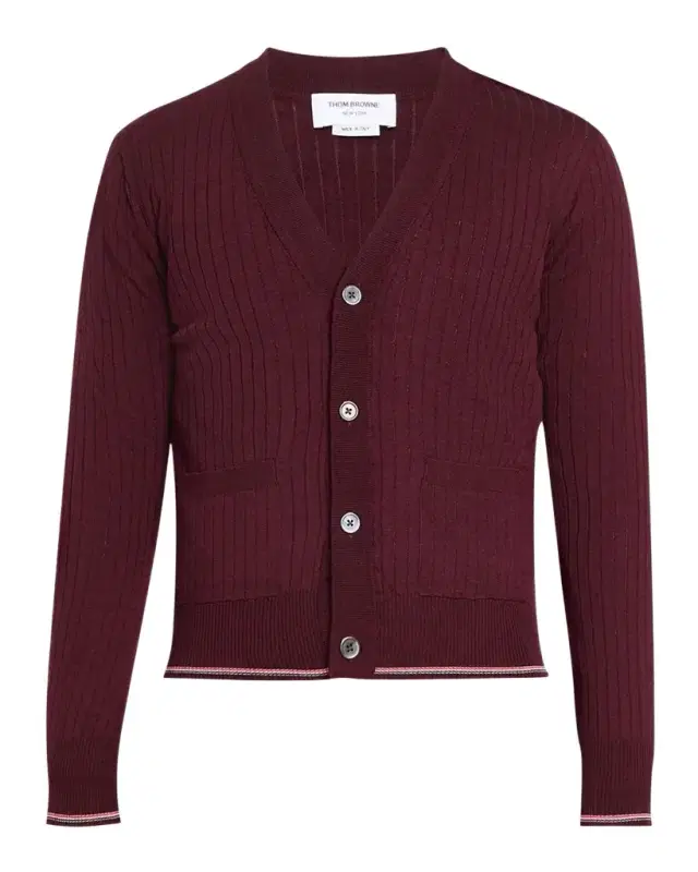 Thom Browne RWB Striped Merino Wool Cardigan