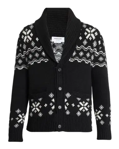 Thom Browne Men's Cashmere Shawl Collar Fair Isle Cardigan | Thumbnail 1 Thom Browne Men's Cashmere Shawl Collar Fair Isle Cardigan | Thumbnail 1