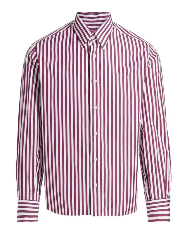 Isaia Bengal Stripe Cotton Shirt