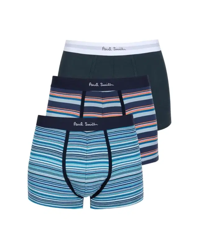 Paul Smith Men's Organic-Cotton Mix Stripe 3-Pack Boxer Brief Set