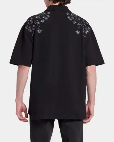 AMIRI Men's Floral-Embroidered Cotton Polo Shirt | Thumbnail 3 AMIRI Men's Floral-Embroidered Cotton Polo Shirt | Thumbnail 3