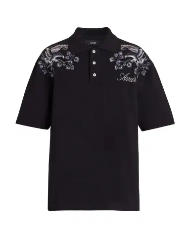 AMIRI Men's Floral-Embroidered Cotton Polo Shirt | Thumbnail 1 AMIRI Men's Floral-Embroidered Cotton Polo Shirt | Thumbnail 1