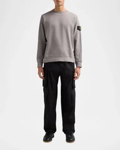 Stone Island Men's Cotton Micro-Rib Crewneck Sweater | Thumbnail 2 Stone Island Men's Cotton Micro-Rib Crewneck Sweater | Thumbnail 2
