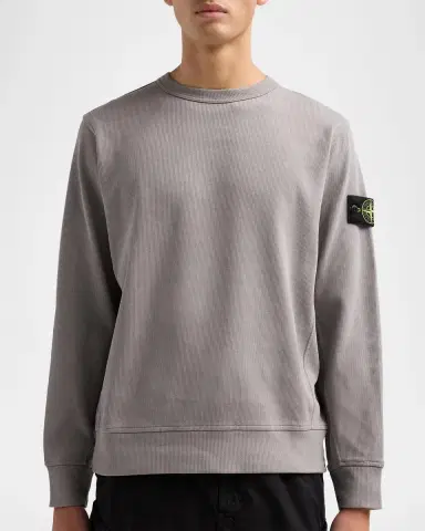 Stone Island Men's Cotton Micro-Rib Crewneck Sweater | Thumbnail 5 Stone Island Men's Cotton Micro-Rib Crewneck Sweater | Thumbnail 5
