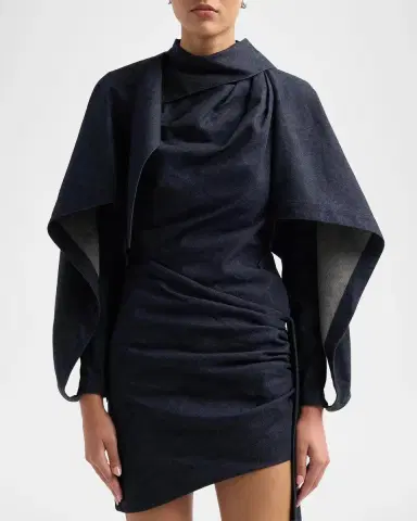 Zimmermann Valiant Draped Denim Mini Dress | Thumbnail 3