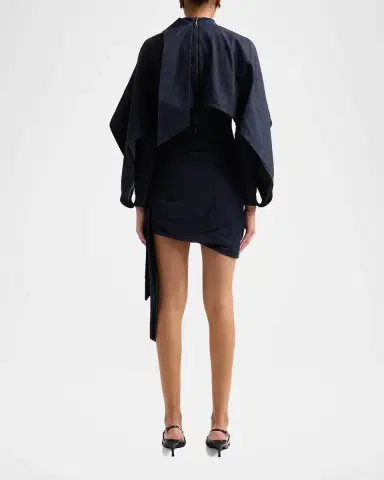 Zimmermann Valiant Draped Denim Mini Dress | Thumbnail 4