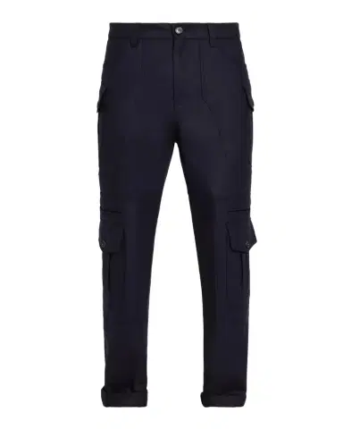 Brunello Cucinelli Men's Flannel Tapered Cargo Pants | Thumbnail 1