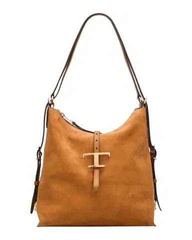 Tod's T Timeless Suede Shoulder Bag | Thumbnail 1 Tod's T Timeless Suede Shoulder Bag | Thumbnail 1