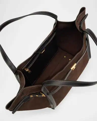 Tod's Belted Suede Shopping Tote Bag | Thumbnail 4 Tod's Belted Suede Shopping Tote Bag | Thumbnail 4