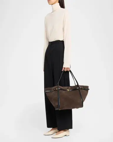 Tod's Belted Suede Shopping Tote Bag | Thumbnail 5 Tod's Belted Suede Shopping Tote Bag | Thumbnail 5