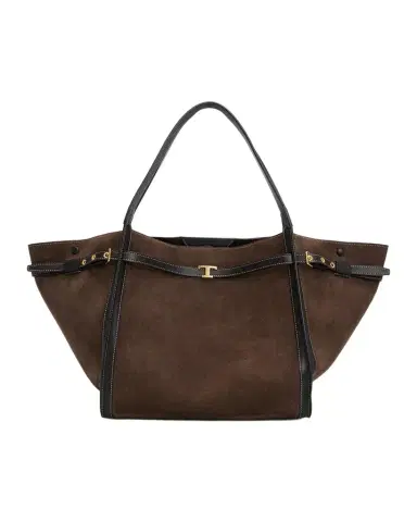 Tod's Belted Suede Shopping Tote Bag | Thumbnail 1 Tod's Belted Suede Shopping Tote Bag | Thumbnail 1
