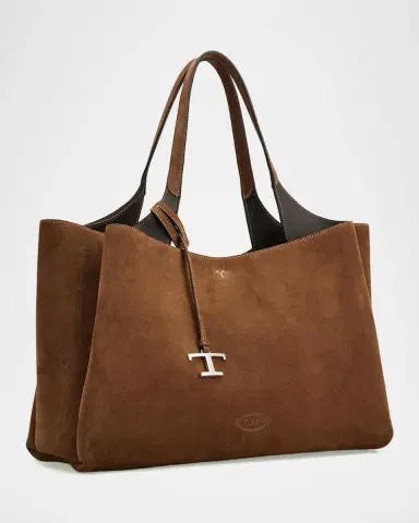 Tod's Medium Logo Suede Tote Bag | Thumbnail 2 Tod's Medium Logo Suede Tote Bag | Thumbnail 2