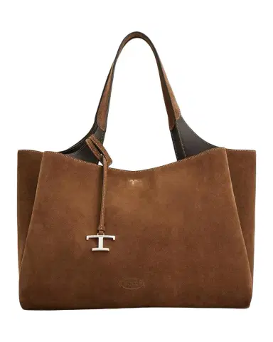 Tod's Medium Logo Suede Tote Bag | Thumbnail 1 Tod's Medium Logo Suede Tote Bag | Thumbnail 1