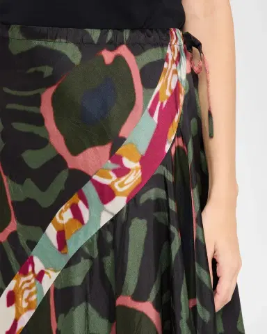Dries Van Noten Sibanna Abstract-Print Satin Asymmetric Midi Skirt | Thumbnail 5