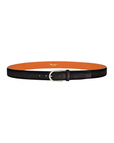 Santoni Men's Cintura Fibbia Suede Round-Buckle Belt | Thumbnail 1