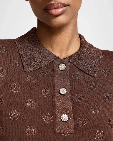 Essentiel Antwerp Krab Polka-Dot Jacquard Knit Polo | Thumbnail 5 Essentiel Antwerp Krab Polka-Dot Jacquard Knit Polo | Thumbnail 5
