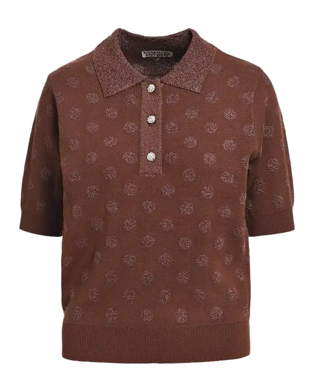 Krab Polka-Dot Jacquard Knit Polo