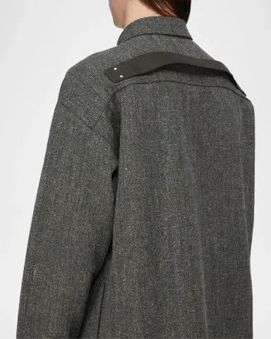 Rick Owens Wool-Blend Tweed Oversized Outershirt | Thumbnail 6