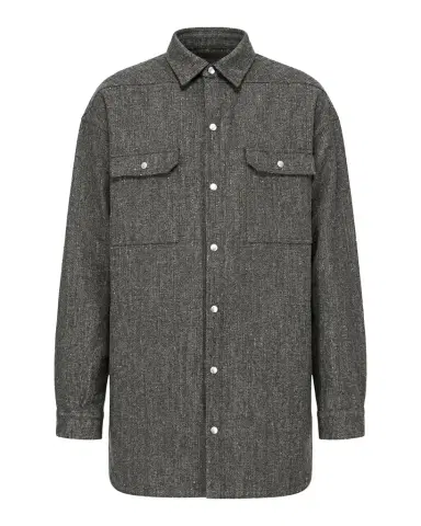 Rick Owens Wool-Blend Tweed Oversized Outershirt | Thumbnail 1
