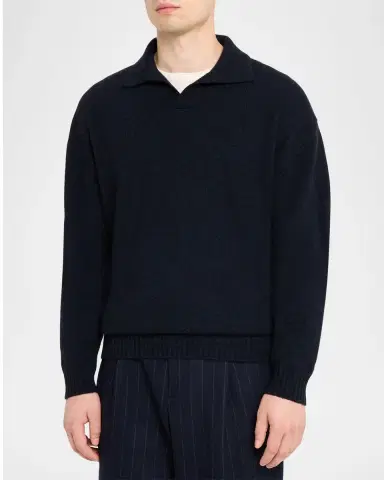 Sease Men's Coarsehair Cashmere Polo Shirt | Thumbnail 4