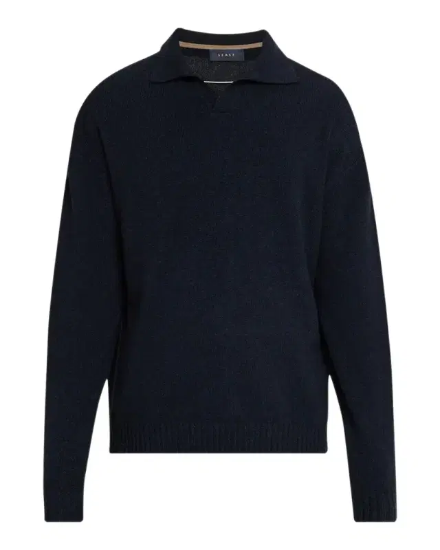 Sease Men's Coarsehair Cashmere Polo Shirt