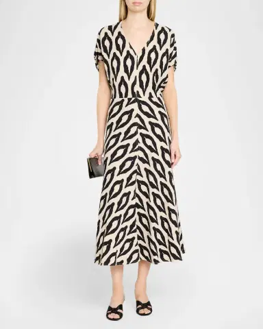 Essentiel Antwerp Komfortable Geometric Midi Dress | Thumbnail 2 Essentiel Antwerp Komfortable Geometric Midi Dress | Thumbnail 2