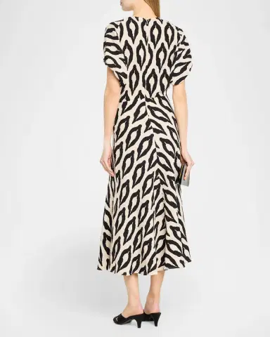 Essentiel Antwerp Komfortable Geometric Midi Dress | Thumbnail 3 Essentiel Antwerp Komfortable Geometric Midi Dress | Thumbnail 3