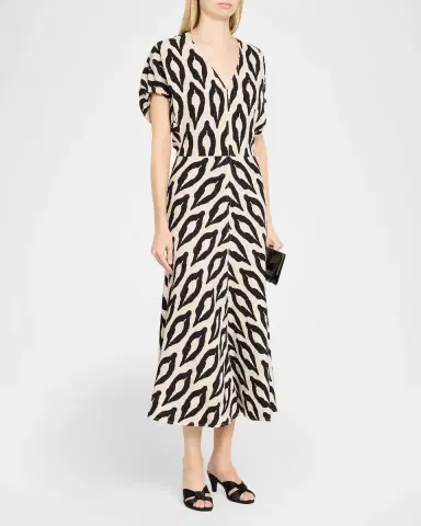 Essentiel Antwerp Komfortable Geometric Midi Dress | Thumbnail 4 Essentiel Antwerp Komfortable Geometric Midi Dress | Thumbnail 4