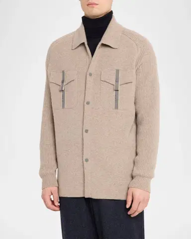 Sease Men's Wool-Cashmere Felted Overshirt | Thumbnail 4 Sease Men's Wool-Cashmere Felted Overshirt | Thumbnail 4
