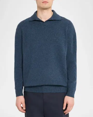 Sease Men's Coarsehair Cashmere Polo Shirt | Thumbnail 4
