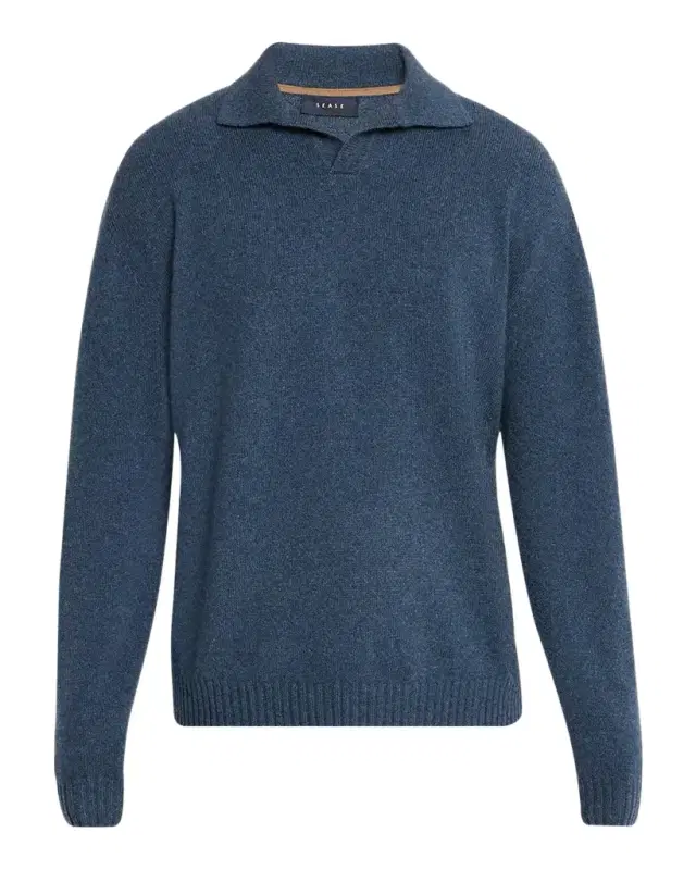 Sease Men's Coarsehair Cashmere Polo Shirt