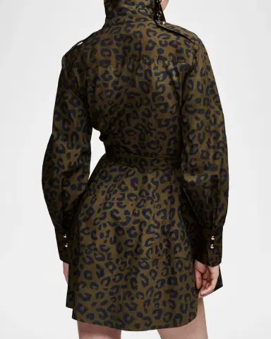 Essentiel Antwerp Keto Leopard-Printed Mini Shirtdress | Thumbnail 4 Essentiel Antwerp Keto Leopard-Printed Mini Shirtdress | Thumbnail 4