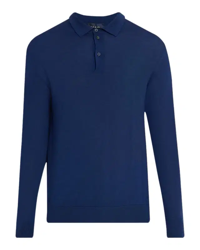 Sease Men's Cashmere Fine Knit Polo-Neck Sweater