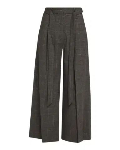 Simone Rocha Prince Of Wales Check Wool Wide-Leg Crop Trousers With Belt | Thumbnail 1 Simone Rocha Prince Of Wales Check Wool Wide-Leg Crop Trousers With Belt | Thumbnail 1
