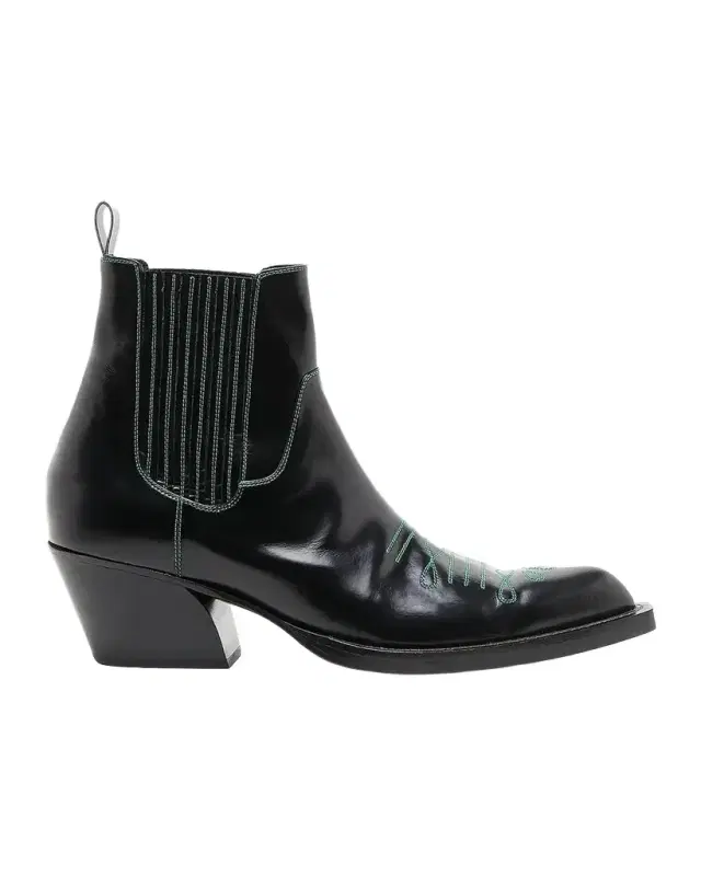Marni Men's Polished Leather Western Chelsea Boots