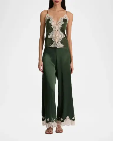 Alice + Olivia Athena Lace-Trim Satin Pants | Thumbnail 2