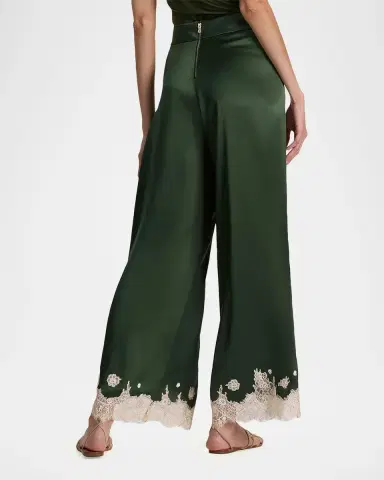 Alice + Olivia Athena Lace-Trim Satin Pants | Thumbnail 3