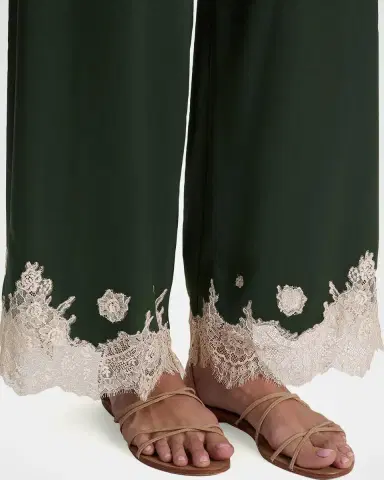Alice + Olivia Athena Lace-Trim Satin Pants | Thumbnail 5