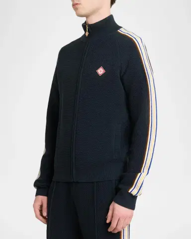 Casablanca Men's Cafe Culture Wool Track Jacket | Thumbnail 4