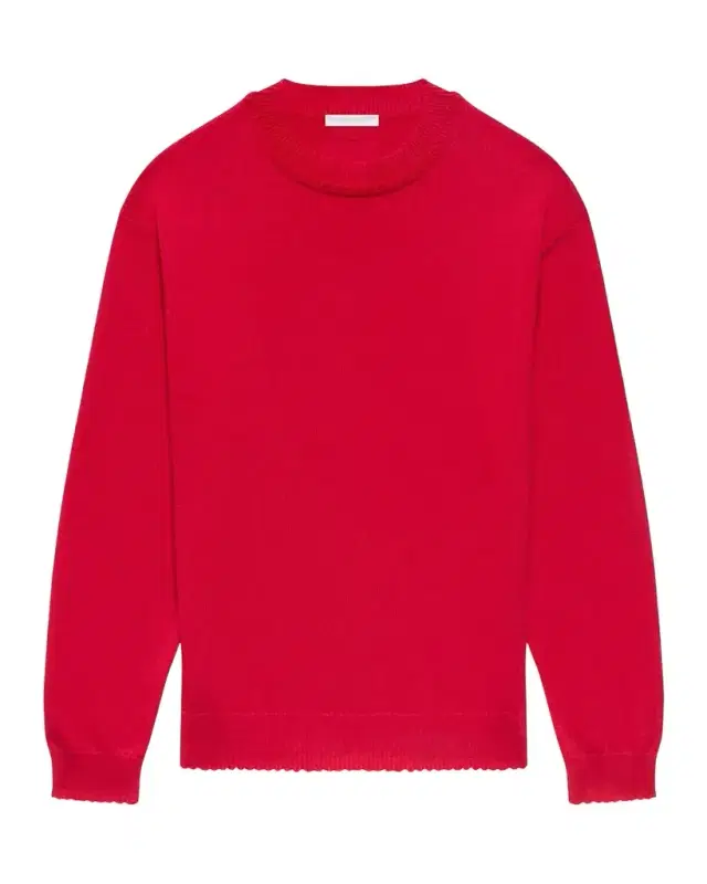 Helmut Lang Men's Cotton Lettuce-Trim Crewneck Sweater