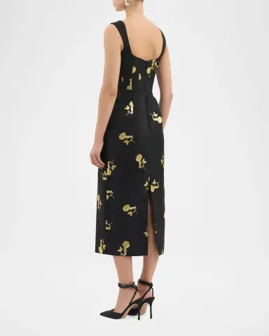 Rebecca Vallance Mariya Floral Jacquard Midi Dress | Thumbnail 3 Rebecca Vallance Mariya Floral Jacquard Midi Dress | Thumbnail 3