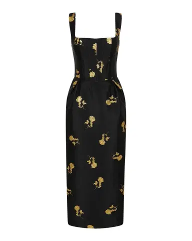 Rebecca Vallance Mariya Floral Jacquard Midi Dress | Thumbnail 1 Rebecca Vallance Mariya Floral Jacquard Midi Dress | Thumbnail 1