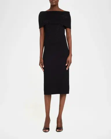 Rickie Freeman for Teri Jon Off-Shoulder Rhinestone Bodycon Midi Dress | Thumbnail 2 Rickie Freeman for Teri Jon Off-Shoulder Rhinestone Bodycon Midi Dress | Thumbnail 2