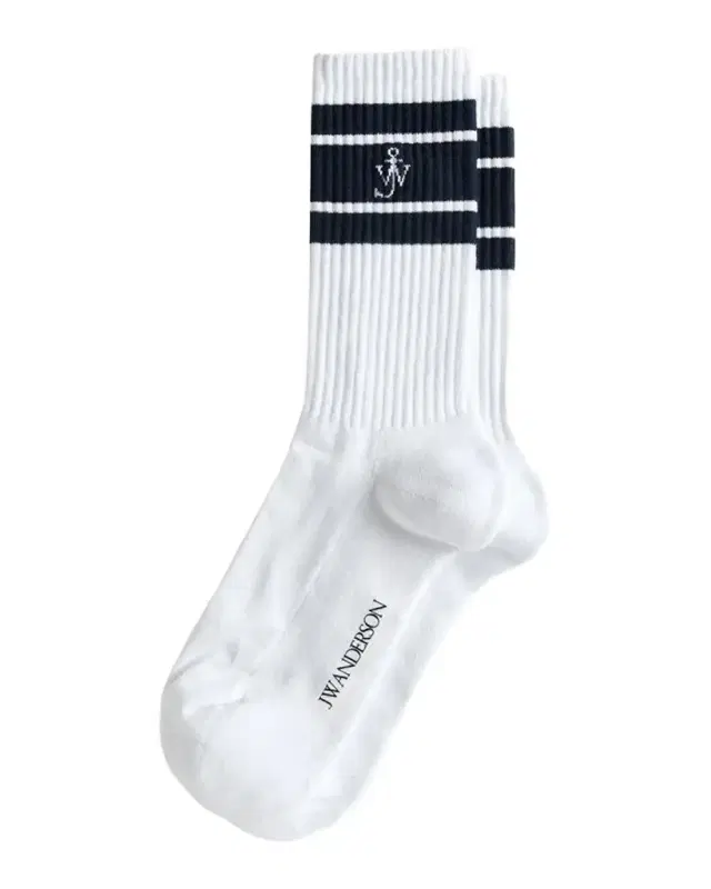 JW Anderson Men's Ribbed Stripe Monogram Mid-Calf Sport Socks