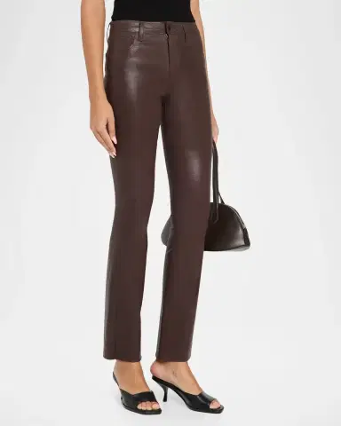 L'Agence Ruth High-Rise Coated Straight Raw Hem Jeans | Thumbnail 4 L'Agence Ruth High-Rise Coated Straight Raw Hem Jeans | Thumbnail 4